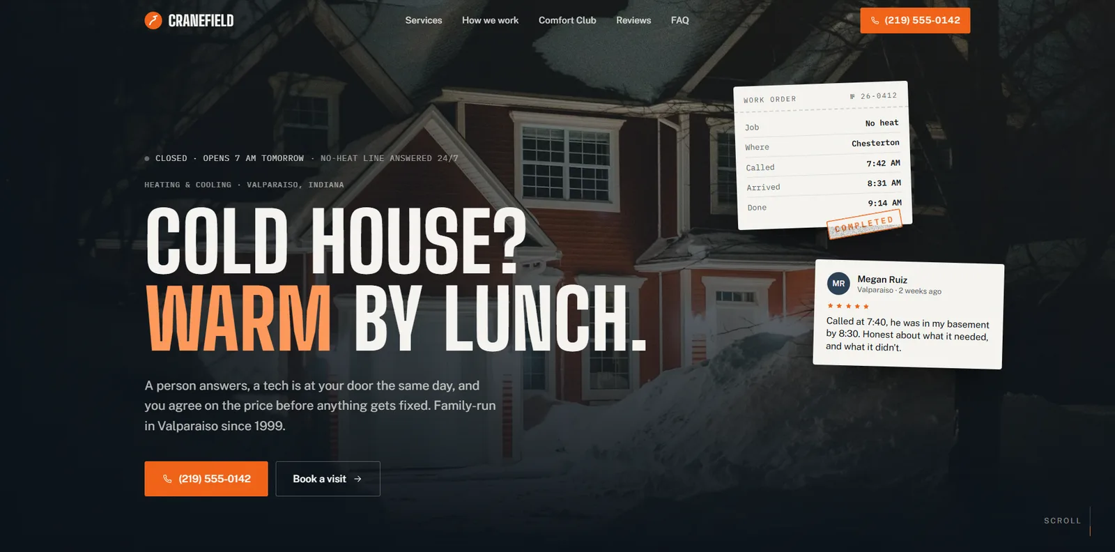Cranefield Heating & Air homepage